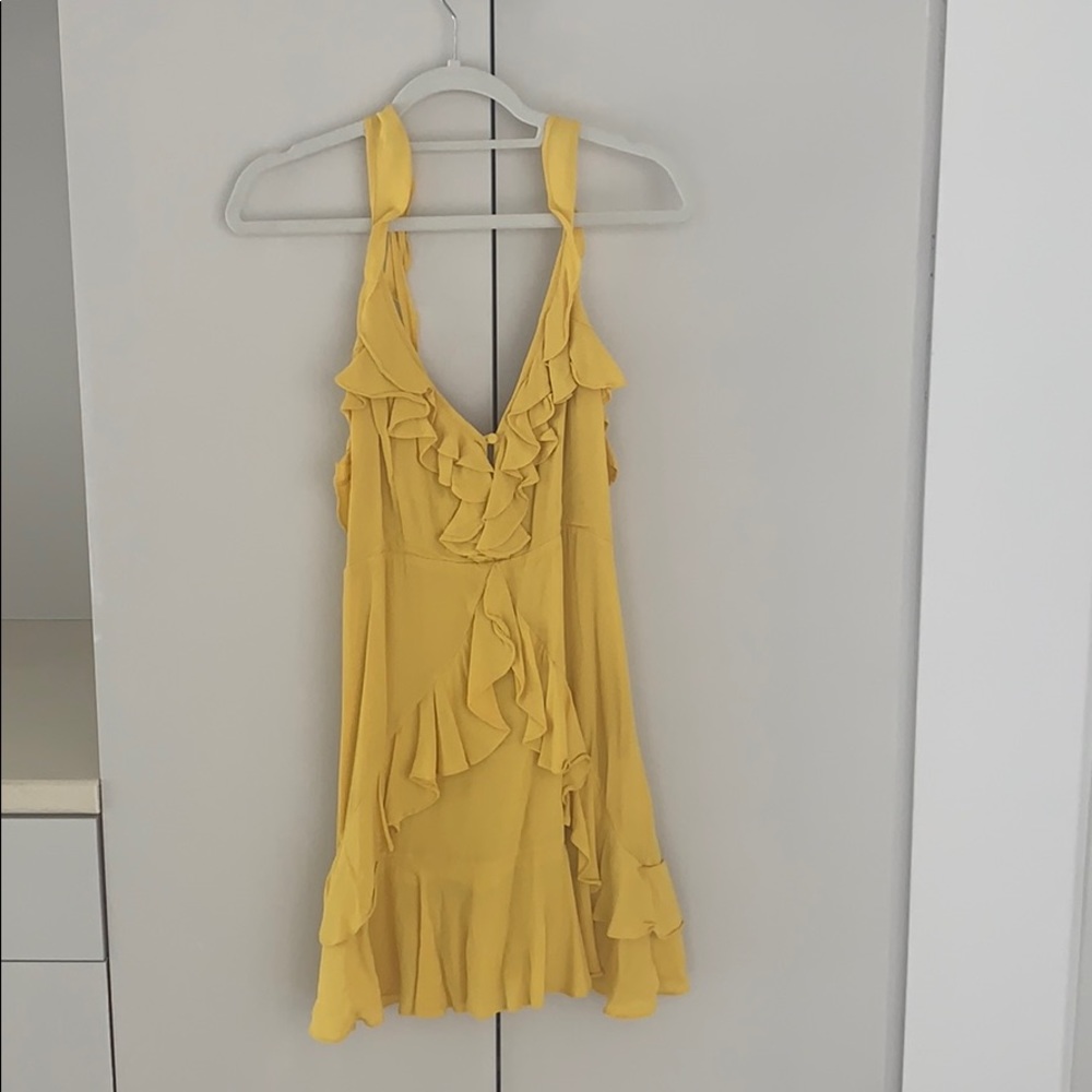 lulus yellow ruffled sundress